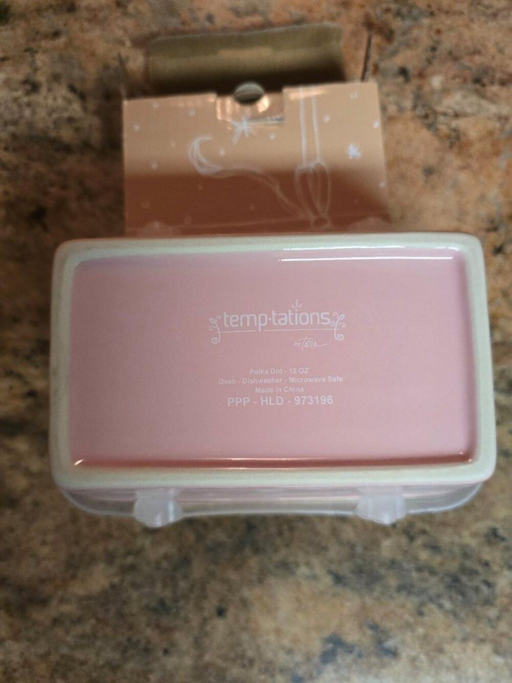 Temptations Pink Polka Dot 12 oz. Mini Loaf Pan With Lid - Picture 2 of 3